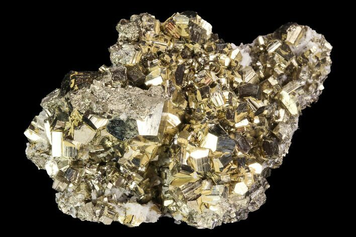 Gleaming Pyrite Crystal Cluster - Peru #99679